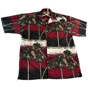 Vintage Reservoir Hawaiian Shirt Mens Medium Multicolor Palm‎ Tree Camp Collar